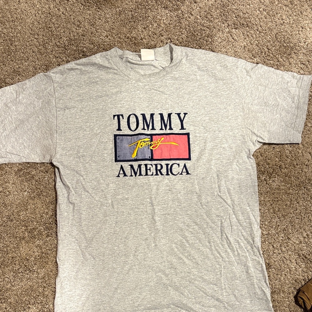 Vintage-Tommy America Gray T-Shirt